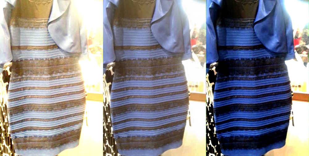 Бело золотое или черно синее? Какого цвета платье?